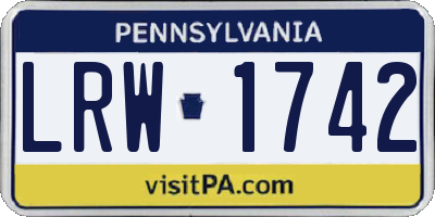 PA license plate LRW1742