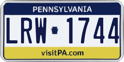 PA license plate LRW1744