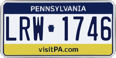 PA license plate LRW1746