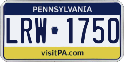 PA license plate LRW1750