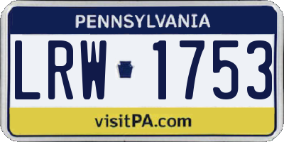 PA license plate LRW1753