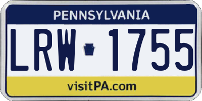 PA license plate LRW1755