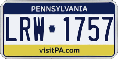 PA license plate LRW1757