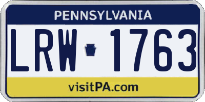PA license plate LRW1763