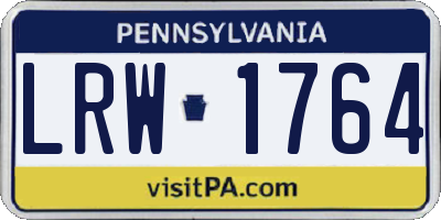 PA license plate LRW1764