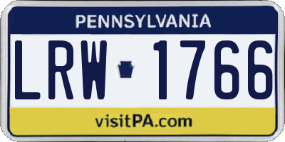PA license plate LRW1766