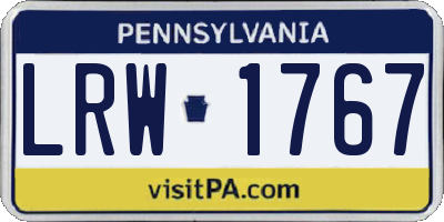 PA license plate LRW1767