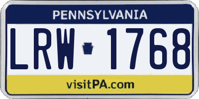 PA license plate LRW1768