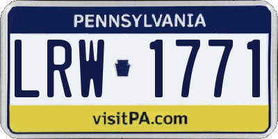 PA license plate LRW1771