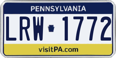 PA license plate LRW1772