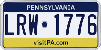 PA license plate LRW1776