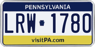 PA license plate LRW1780