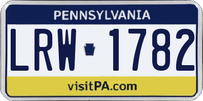 PA license plate LRW1782