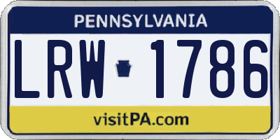 PA license plate LRW1786