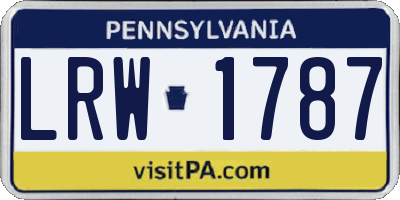 PA license plate LRW1787