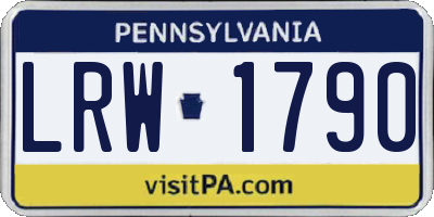 PA license plate LRW1790
