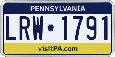 PA license plate LRW1791