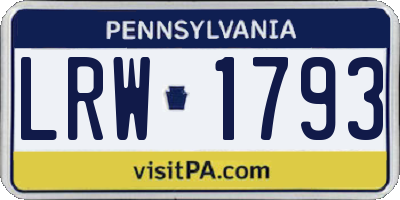 PA license plate LRW1793