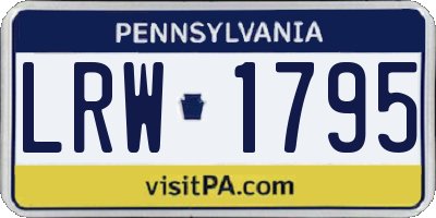 PA license plate LRW1795