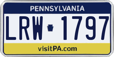 PA license plate LRW1797