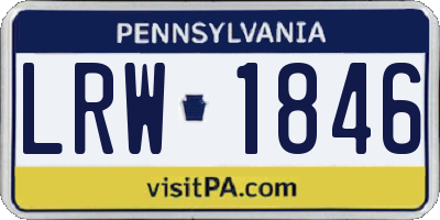 PA license plate LRW1846