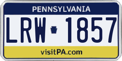 PA license plate LRW1857