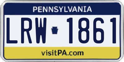 PA license plate LRW1861