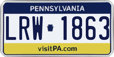 PA license plate LRW1863