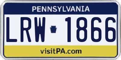 PA license plate LRW1866