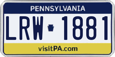 PA license plate LRW1881