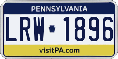 PA license plate LRW1896