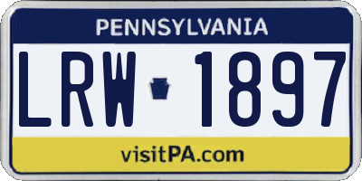 PA license plate LRW1897