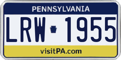 PA license plate LRW1955