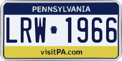 PA license plate LRW1966