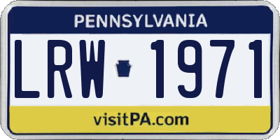 PA license plate LRW1971