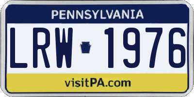 PA license plate LRW1976