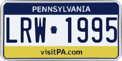 PA license plate LRW1995