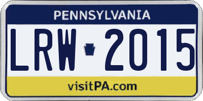 PA license plate LRW2015