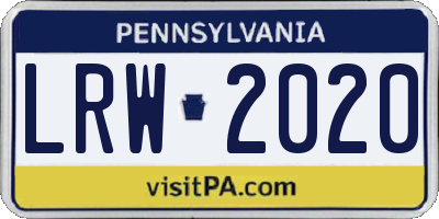 PA license plate LRW2020