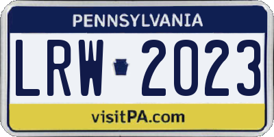PA license plate LRW2023