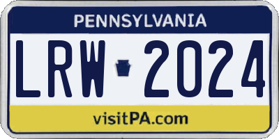 PA license plate LRW2024