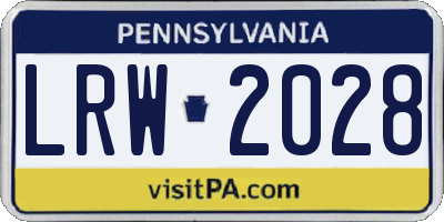 PA license plate LRW2028