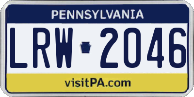 PA license plate LRW2046