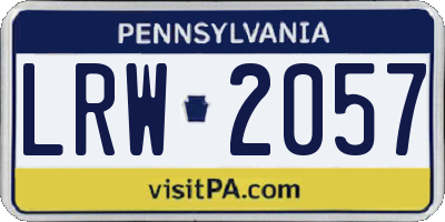 PA license plate LRW2057