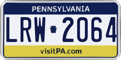 PA license plate LRW2064