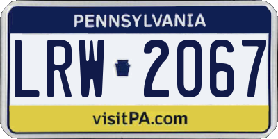 PA license plate LRW2067