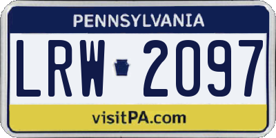 PA license plate LRW2097