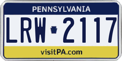 PA license plate LRW2117