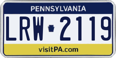 PA license plate LRW2119