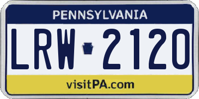 PA license plate LRW2120